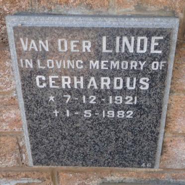 LINDE Gerhardus, van der 1921-1982