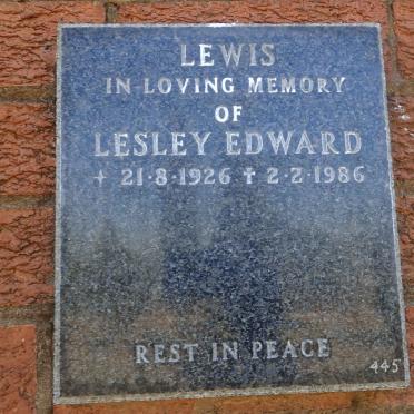 LEWIS Lesley Edward 1926-1986