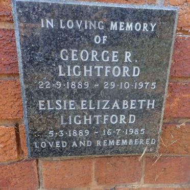 LIGHTFORD George R. 1889-1975 &amp; Elsie Elizabeth 1889-1985
