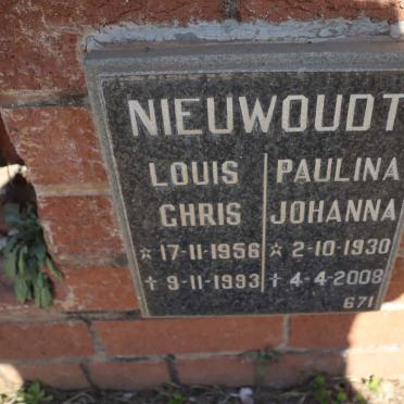 NIEUWOUDT Louis Chris 1956-1993 :: NIEUWOUDT Paulina Johanna 1930-2008