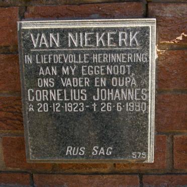 NIEKERK Cornelius Johannes, van 1923-1990