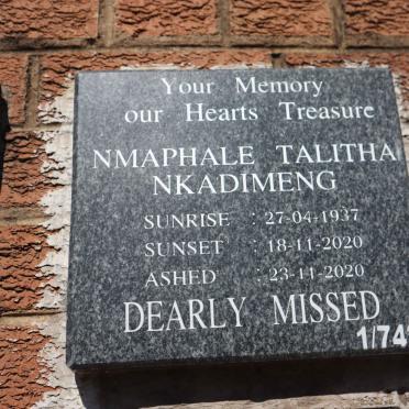 NKADIMENG Nmaphale Talitha 1937-2020