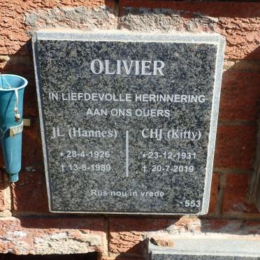 OLIVIER J.L. 1926-1989 &amp; C.H.J. 1931-2019