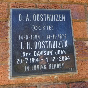 OOSTHUIZEN O.A. 1904-1973 &amp; J.H. DAVISON 1914-2004