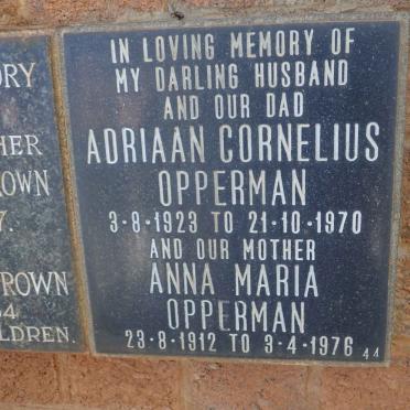 OPPERMAN Adriaan Cornelius 1923-1970 &amp; Anna Maria 1912-1976