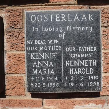 OOSTERLAAK Kenneth Harold 1910-1998 &amp; Anna Maria 1914-1996