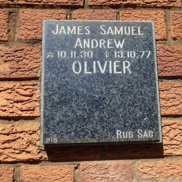 OLIVIER James Samuel Andrew 1930-1977