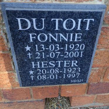 TOIT Fonnie, du 1920-2001 &amp; Hester 1923-1997