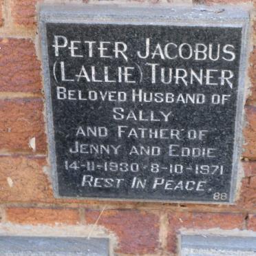 TURNER Peter Jacobus 1930-1971