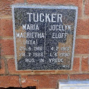 TUCKER Maria Magrietha 1916-1986 :: TUCKER Jocelyn Eloff 1913-1990