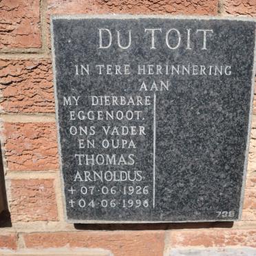 TOIT Thomas Arnoldus, du 1926-1996
