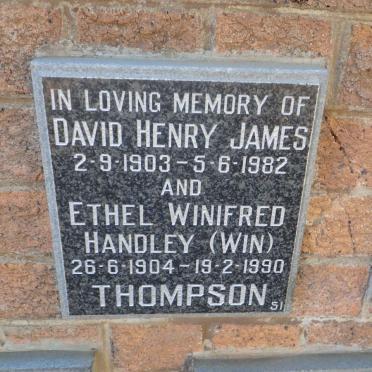 THOMPSON David Henry James 1903-1982 &amp; Ethel Winifred Handley 1904-1990