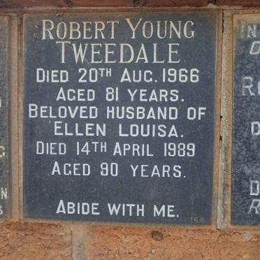 TWEEDALE Robert Young -1966 &amp; Ellen Louisa -1989
