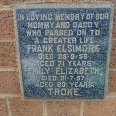TROKE Elsimore Frank -1956 &amp; Emily Elizabeth -1957