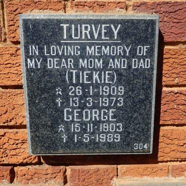 TURVEY George 1903-1989 &amp; Tiekie 1909-1973