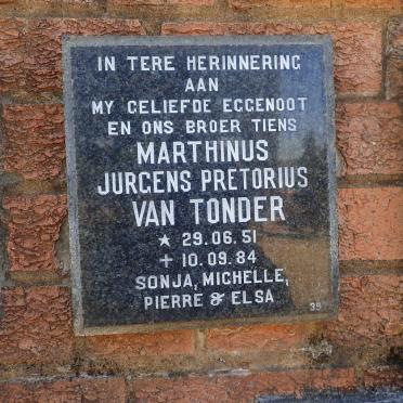 TONDER Marthinus Jurgens Pretorius, van 1951-1984
