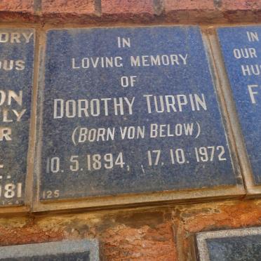 TURPIN Dorothy nee VON BELOW 1894-1972