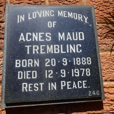 TREMBLING Agnes Maud 1888-1978