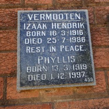 VERMOOTEN Izaäk Hendrik 1916-1986 &amp; Phyllis 1919-1997