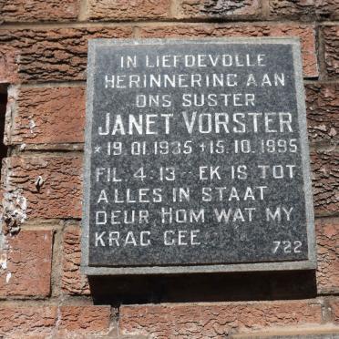 VORSTER Janet 1935-1995