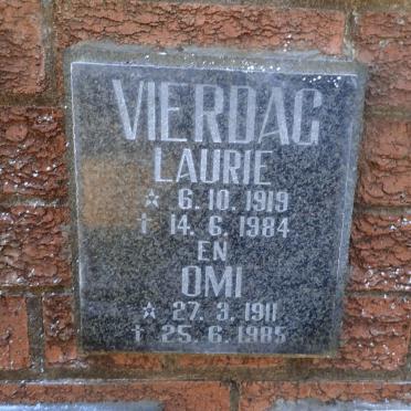 VIERDAG Laurie 1919-1984 &amp; Omi 1911-1985