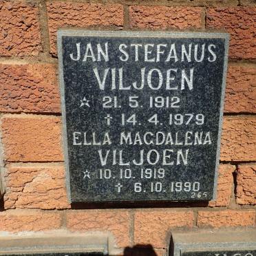 VILJOEN Jan Stefanus 1912-1979 &amp; Ella Magdalena 1919-1990