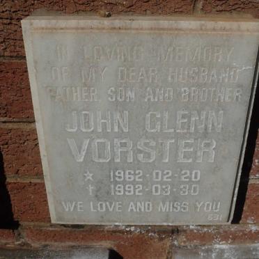VORSTER John Glenn 1962-1992