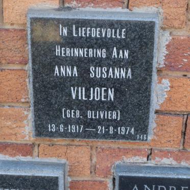 VILJOEN Anna Susanna nee OLIVIER 1917-1974