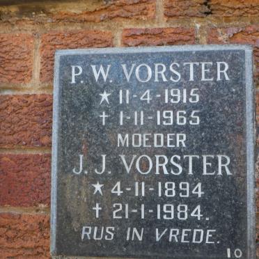 VORSTER P.W. 1915-1965 &amp; J.J. 1894-1984