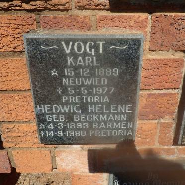 VOGT Karl 1889-1977 &amp; Hedwig Helene BECKMANN 1893-1980