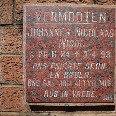 VERMOOTEN Johannes Nicolaas 1954-1993