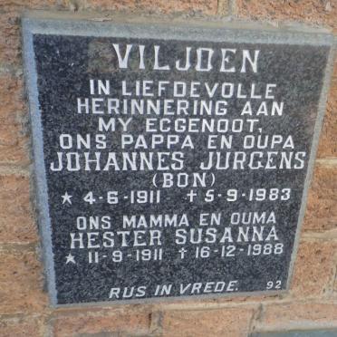 VILJOEN Johannes Jurgens 1911-1983 &amp; Hester Susanna 1911-1988