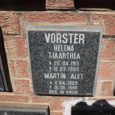 VORSTER Martin Alet 1909-1995 &amp; Helena Tjaarthea 1913-1993