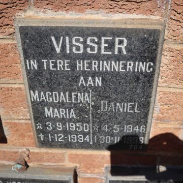VISSER Daniel 1946-1998 &amp; Magdalena Maria 1950-1994