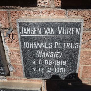 VUREN Johannes Petrus, Jansen van 1919-1991