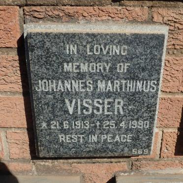 VISSER Johannes Marthinus 1913-1990