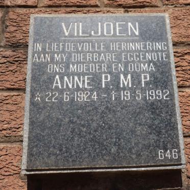 VILJOEN Anne P.M.P. 1924-1992