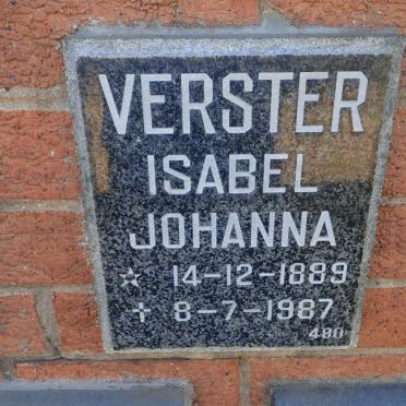 VERSTER Isabel Johanna 1889-1987