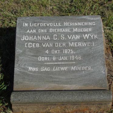 WYK Johanna C.S., van nee VAN DER MERWE 1875-1946