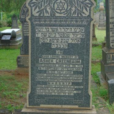 GREENBAUM Asher -1921