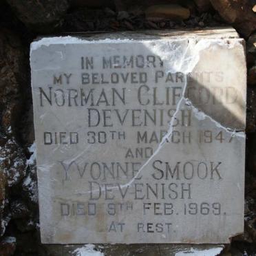 DEVENISH Norman Clifford -1947 & Yvonne Smook -1969