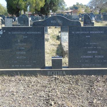 BOTHA Jakobus Johannes Petrus 1907-1985 &amp; Susara Aletta 1911-1989