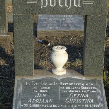 BOTHA Jan Adriaan 1900-1970 & Gezina Christina 1912-1965
