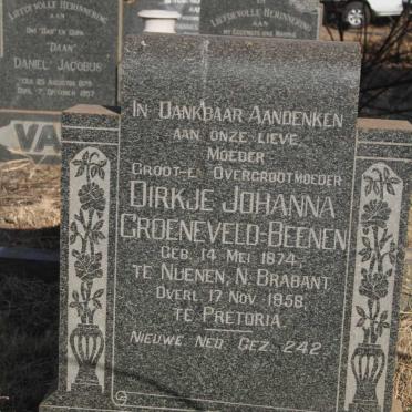BEENEN Dirkje Johanna, GROENEVELD- 1874-1958 