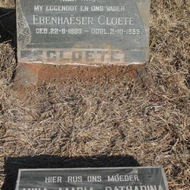 CLOETE Ebenhaeser 1889-1955 & Anna Maria Catharina 1898-1978