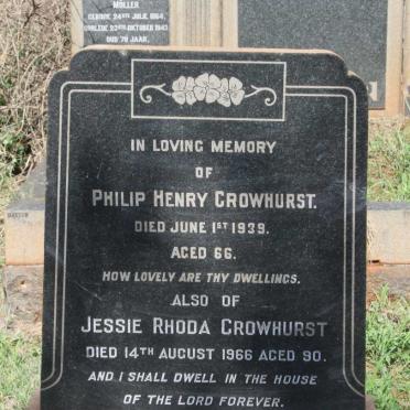CROWHURST Philip Henry -1939 & Jessie Rhoda -1966