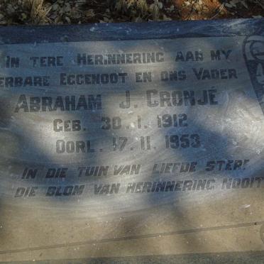 CRONJE Abraham J. 1912-1953