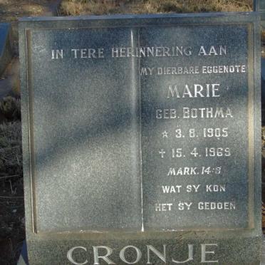 CRONJE Marie nee BOTHMA 1905-1969