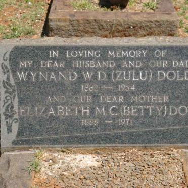 DOLD Wynand W.D. 1882-1954 &amp; Elizabeth M.C. 1888-1971