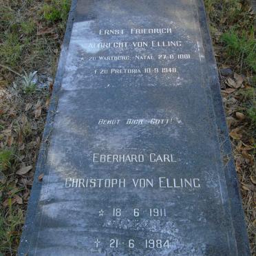 ELLING Ernst Friedrich Albrecht, von 1881-1948 :: VON ELLING Eberhard Carl Christoph 1911-1984